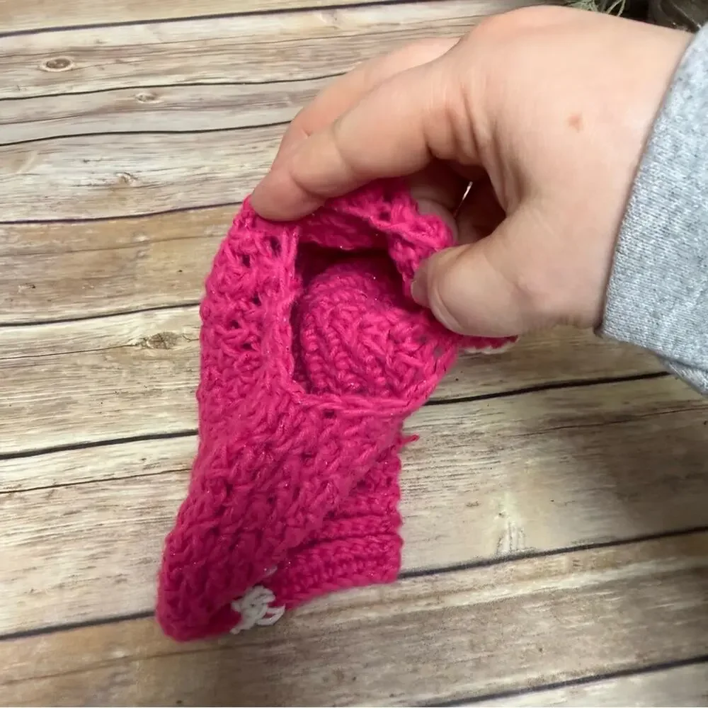 Elegant Pink and White Women's Messy Bun Beanie